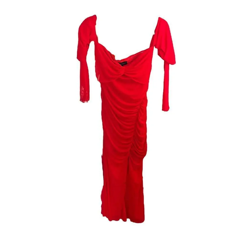 Majorelle Elise Midi Dress Cherry Red Size S - Picture 4 of 7